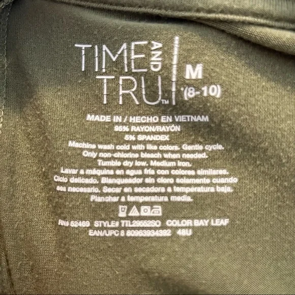 Time and Tru Olive sleeveless dress, 8-10 Medium - Picture 8 of 9